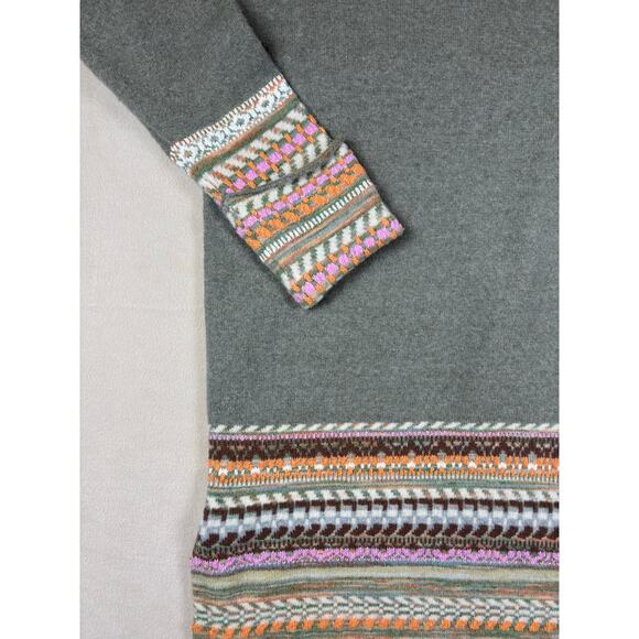 NWT Women's Large Anthropologie Daily Practice fair isle midi sweater dress moss - Picture 7 of 8